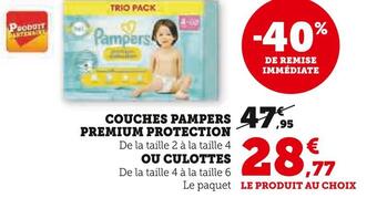 Super U Pampers couches premium protection offre