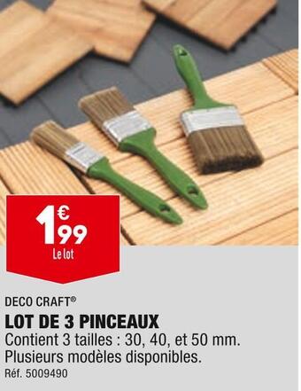 ALDI Deco craft lot de 3 pinceaux offre