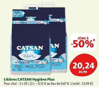 Maxi Zoo Catsan litières hygiène plus offre