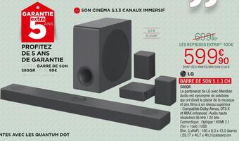 Extra Lg barre de son 5.1.3 ch s80qr offre