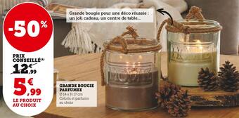 Super U Grande bougie parfumee offre