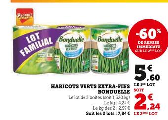 Super U Bonduelle haricots verts extra-fins offre