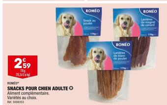 ALDI Roméo snacks pour chien adulte offre