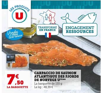 Super U U carpaccio de saumon atlantique des fjords de norvege offre