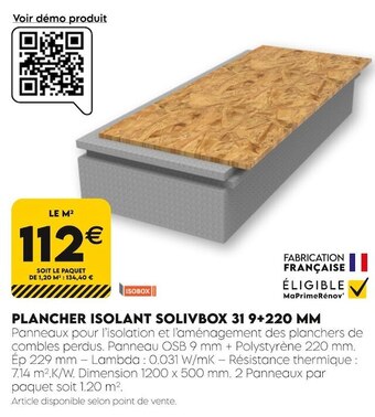 Isobox plancher isolant solivbox 31 9+220 mm
