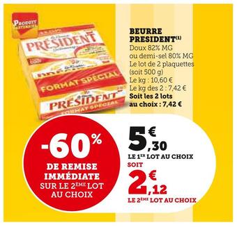 Super U President beurre offre