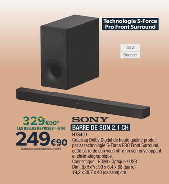 Proxi Confort Sony barre de son 2.1 ch offre