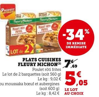 Super U Fleury michon plats cuisines offre