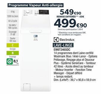 Proxi Confort Electrolux lave-linge offre