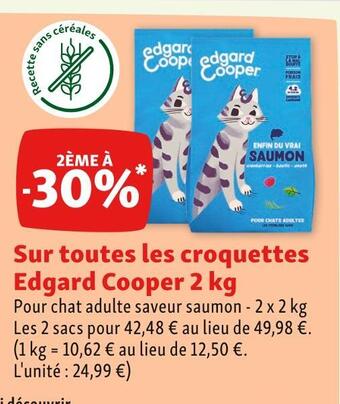 Edgard cooper 2ème à -30% sur toutes les croquettes edgard cooper 2 kg