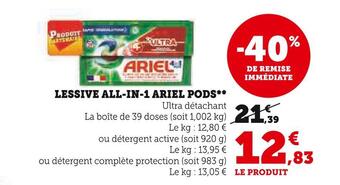 Super U Ariel lessive all-in-1 pods offre