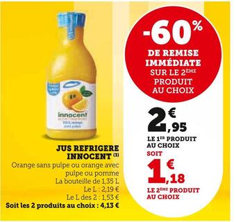 Super U Innocent jus refrigere offre