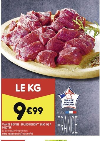 Leader Price VIANDE BOVINE BOURGUIGNON** SANS OS À MIJOTER offre