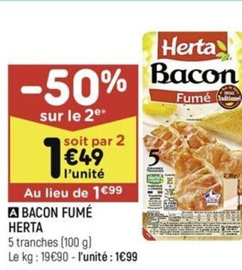 Leader Price A BACON FUMÉ HERTA offre