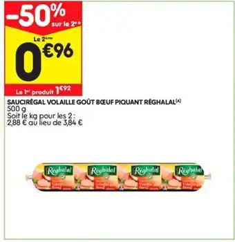 Leader Price Saucirégal Volaille goût bœuf piquant Réghalal offre