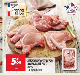 ASSORTIMENT CÔTES DE PORC ÉCHINE, CARRÉ, FILET