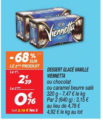 Netto DESSERT GLACÉ VANILLE VIENNETTA offre