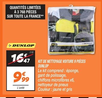 Netto KIT DE NETTOYAGE VOITURE 9 PIÈCES DUNLOP offre
