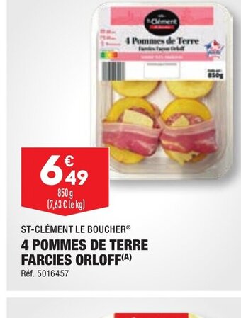 ALDI 4 POMMES DE TERRE FARCIES ORLOFF offre