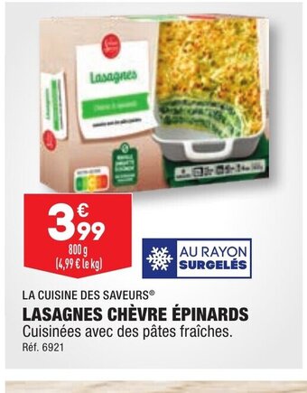 ALDI LASAGNES CHÈVRE ÉPINARDS offre