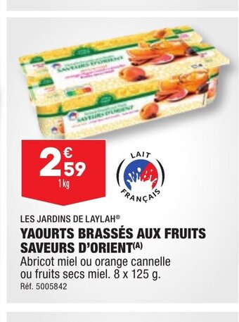 ALDI YAOURTS BRASSÉS AUX FRUITS SAVEURS D'ORIENT offre