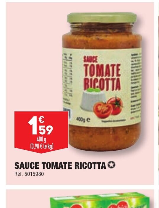 Promo SAUCE TOMATE RICOTTA chez ALDI
