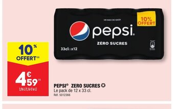 ALDI PEPSI ZERO SUCRES offre