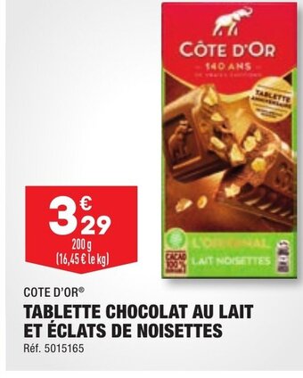 ALDI TABLETTE CHOCOLAT AU LAIT ET ÉCLATS DE NOISETTES offre
