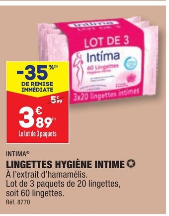ALDI LINGETTES HYGIÈNE INTIME offre