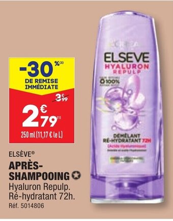 ALDI APRÈS-SHAMPOOING Hyaluron Repulp. Ré-hydratant 72h. offre