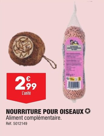 ALDI NOURRITURE POUR OISEAUX offre