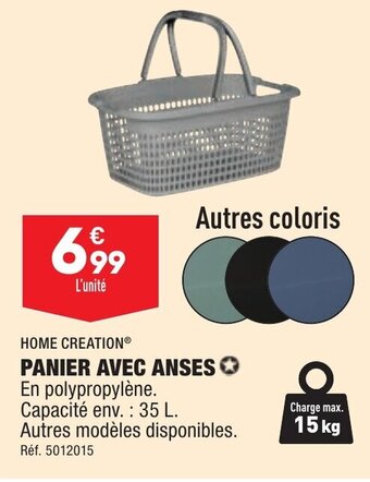 ALDI HOME CREATION® PANIER AVEC ANSES offre