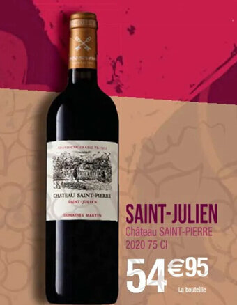 Cora x Carrefour SAINT-JULIEN Château SAINT-PIERRE 2020 75 CI offre