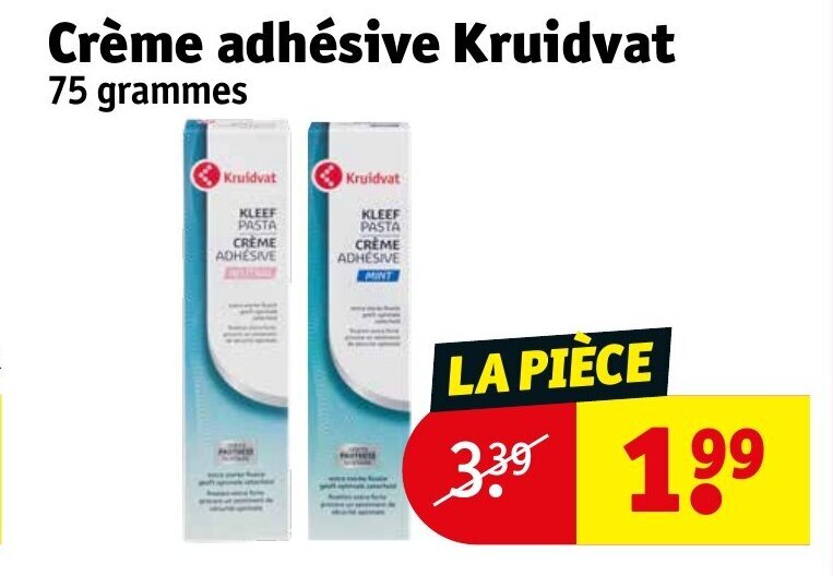 Promo Crème adhésive Kruidvat 75 grammes chez Kruidvat