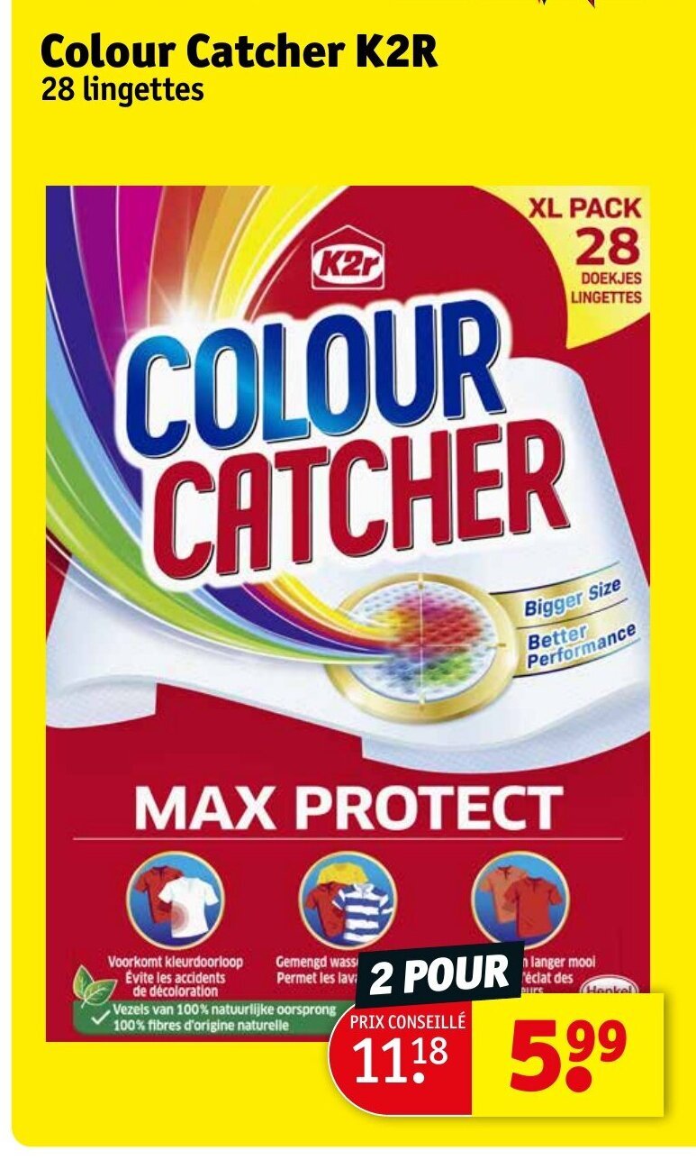 Promo Colour Catcher K2R 28 lingettes chez Kruidvat