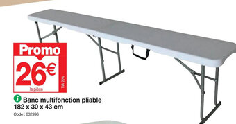 Promocash i Banc multifonction pliable 182 x 30 x 43 cm offre