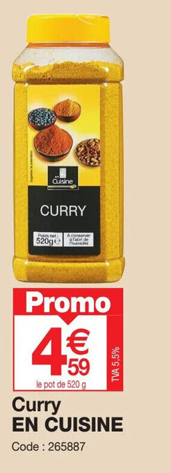 Promocash Curry EN CUISINE offre