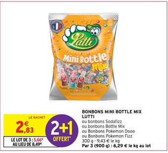 Intermarché BONBONS MINI BOTTLE MIX LUTTI offre