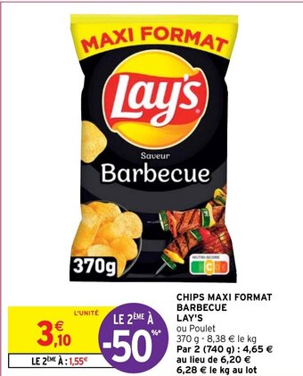 Intermarché CHIPS MAXI FORMAT BARBECUE offre