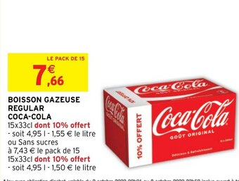 Intermarché BOISSON GAZEUSE REGULAR COCA-COLA offre