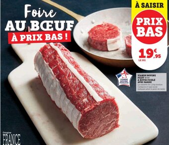 Super U VIANDE BOVINE FILET *** A ROTIR FICELÉ AVEC BARDE offre