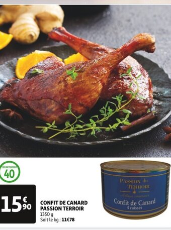 Auchan CONFIT DE CANARD PASSION TERROIR offre