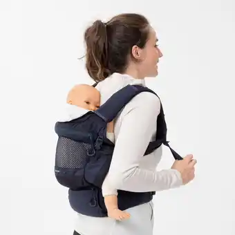 Decathlon Porte-bébé physiologique de 9 mois à 15kg - mh500 bleu marine offre