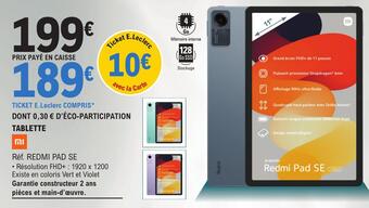 E.Leclerc Xiaomi tablette offre