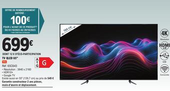 E.Leclerc Tcl tv qled 65 offre