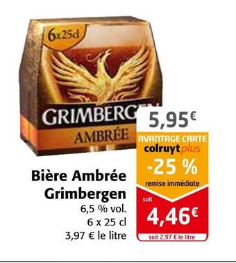 Colruyt Grimbergen bière ambrée offre