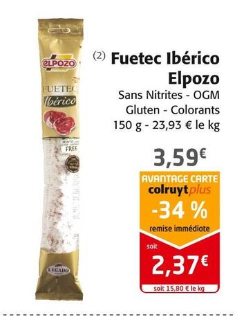 Colruyt Elpozo fuetec ibérico offre