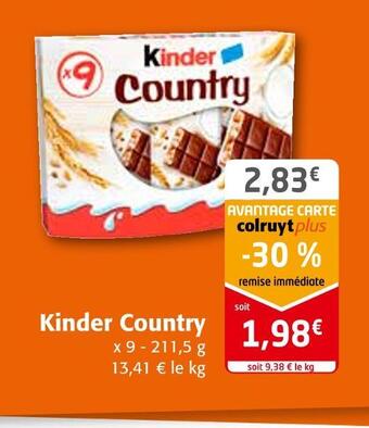 Colruyt Kinder kinder country offre