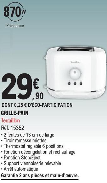 E.Leclerc Terraillon grille-pain offre