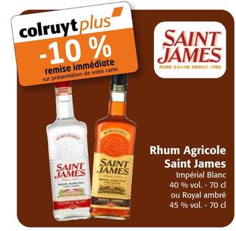 Colruyt Saint james rhum agricole offre